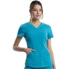 image:imageCherokee Revolution Scrub Top for Women VNeck 2 Pockets Classic FitTeal Blue