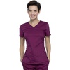 image:imageCherokee Revolution Scrub Top for Women VNeck 2 Pockets Classic FitWine