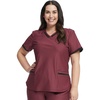 image:imageCherokee Scrub Top Women VNeck Classic Fit 2 Pocket Form Medical ScrubsCabernet