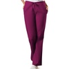 image:imageCherokee WW Originals Scrub Pants for Women Flare Leg 3 PocketsWine