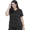 image:imageCherokee Womens VNeck Scrub Top with Snap Front 4 Pockets and 2Way Stretch Fabric WW622Black