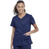 image:imageCherokee Womens VNeck Scrub Top with Snap Front 4 Pockets and 2Way Stretch Fabric WW622Navy