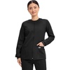 image:imageCherokee Zip Front Scrub Jackets for Women 3 Pockets 2Way Stretch Soft BreathableBrushed Twill  4315Black