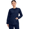 image:imageCherokee Zip Front Scrub Jackets for Women 3 Pockets 2Way Stretch Soft BreathableBrushed Twill  4315Navy