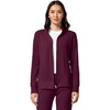 image:imageCherokee iFlex Scrub Jacket for Women 2 Pocket Zip FrontWine