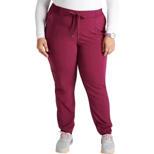 image:imageCherokee Atmos Mid Rise Scrub Pants for Women PullOn Jogger 4 PocketsWine