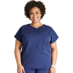 image:imageCherokee Atmos V Neck Womens Scrub Tops Dolman Sleeves 3 PocketsNavy