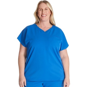 image:imageCherokee Atmos V Neck Womens Scrub Tops Dolman Sleeves 3 PocketsRoyal