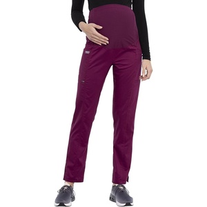 image:imageCherokee Revolution Maternity Scrub Pants for Women Straight Leg BottomsWine
