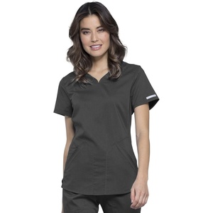 image:imageCherokee Revolution Scrub Top for Women VNeck 2 Pockets Classic FitPewter