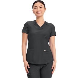 image:imageCherokee Scrub Top Women VNeck Classic Fit 2 Pocket Form Medical ScrubsBlack