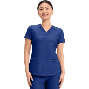 image:imageCherokee Scrub Top Women VNeck Classic Fit 2 Pocket Form Medical ScrubsGalaxy Blue