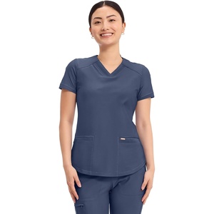 image:imageCherokee Scrub Top Women VNeck Classic Fit 2 Pocket Form Medical ScrubsNavy