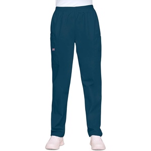 image:imageCherokee Scrubs for Women Cargo Pant Natural Rise Tapered PullOn Bottom with 4 Pockets  Fade Resistant Fabric  4200Caribbean Blue