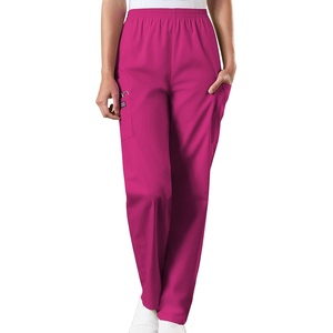 image:imageCherokee Scrubs for Women Cargo Pant Natural Rise Tapered PullOn Bottom with 4 Pockets  Fade Resistant Fabric  4200Raspberry