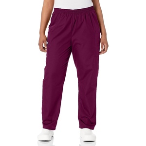 image:imageCherokee Scrubs for Women Cargo Pant Natural Rise Tapered PullOn Bottom with 4 Pockets  Fade Resistant Fabric  4200Wine