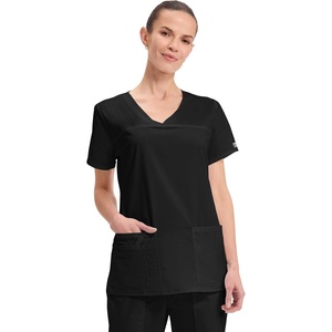 image:imageCherokee WW Core Stretch Scrub Tops Women VNeck 3 PocketsBlack