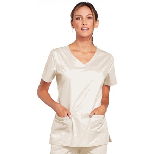 image:imageCherokee WW Core Stretch Scrub Tops Women VNeck 3 PocketsKhaki