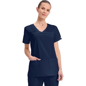 image:imageCherokee WW Core Stretch Scrub Tops Women VNeck 3 PocketsNavy