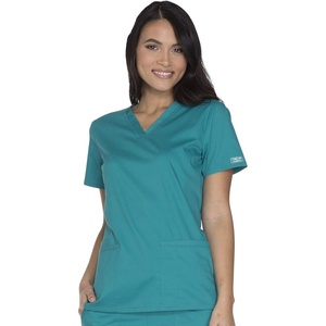 image:imageCherokee WW Core Stretch Womens Scrubs Top VNeck 2 Way Medical Scrub TopTeal Blue
