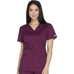 image:imageCherokee WW Core Stretch Womens Scrubs Top VNeck 2 Way Medical Scrub TopWine