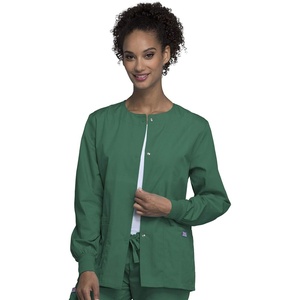 image:imageCherokee WW Originals Scrubs Jacket for Women Snap Front 3 PocketsHunter Green