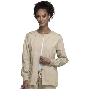 image:imageCherokee WW Originals Scrubs Jacket for Women Snap Front 3 PocketsKhaki