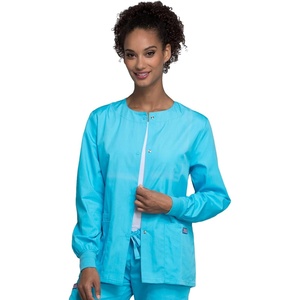 image:imageCherokee WW Originals Scrubs Jacket for Women Snap Front 3 PocketsTurquoise