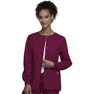 image:imageCherokee WW Originals Scrubs Jacket for Women Snap Front 3 PocketsWine