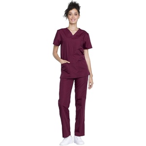 image:imageCherokee WW Originals Unisex Scrub Sets VNeck Top amp Drawstring PantWine