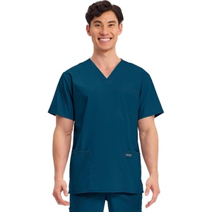 image:imageCherokee WW Professionals Mens VNeck Scrub Top 4 Pockets Medical ShirtCaribbean Blue