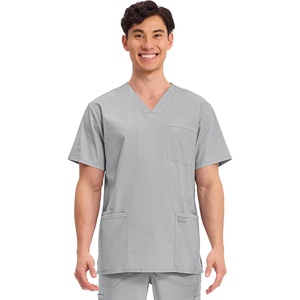 image:imageCherokee WW Professionals Mens VNeck Scrub Top 4 Pockets Medical ShirtGrey
