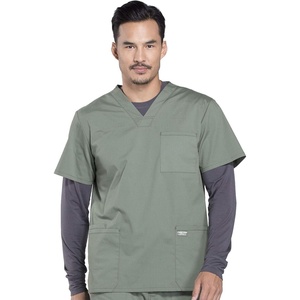 image:imageCherokee WW Professionals Mens VNeck Scrub Top 4 Pockets Medical ShirtOlive