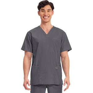 image:imageCherokee WW Professionals Mens VNeck Scrub Top 4 Pockets Medical ShirtPewter