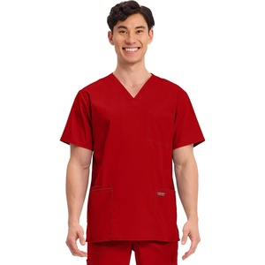 image:imageCherokee WW Professionals Mens VNeck Scrub Top 4 Pockets Medical ShirtRed