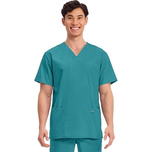 image:imageCherokee WW Professionals Mens VNeck Scrub Top 4 Pockets Medical ShirtTeal Blue