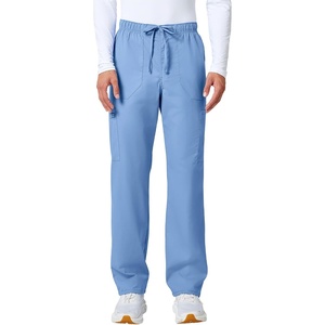 image:imageCherokee WW Professionals Scrubs for Men Tapered Leg Cargo Scrub PantsCiel Blue