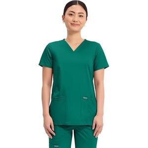 image:imageCherokee WW Revolution Medical Womens Scrub Top VNeck 3Pocket ScrubsHunter Green