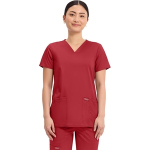 image:imageCherokee WW Revolution Medical Womens Scrub Top VNeck 3Pocket ScrubsRed