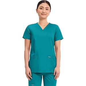 image:imageCherokee WW Revolution Medical Womens Scrub Top VNeck 3Pocket ScrubsTeal Blue