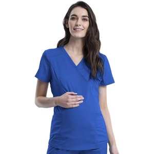 image:imageCherokee WW Revolution Mock Wrap Maternity Scrub Top 2Way StretchRoyal