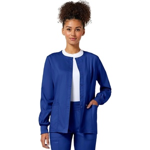 image:imageCherokee WW Revolution Scrub Jackets for Woman Snap Front Nurse JacketGalaxy Blue