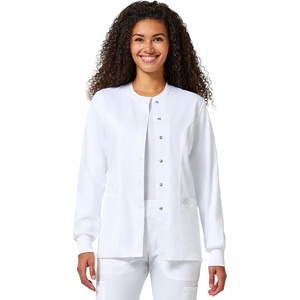 image:imageCherokee WW Revolution Scrub Jackets for Woman Snap Front Nurse JacketWhite