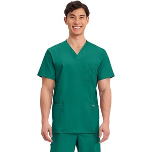 image:imageCherokee WW Revolution VNeck Scrub Top for Men with 3 PocketsHunter Green