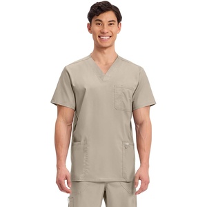 image:imageCherokee WW Revolution VNeck Scrub Top for Men with 3 PocketsKhaki