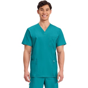image:imageCherokee WW Revolution VNeck Scrub Top for Men with 3 PocketsTeal Blue