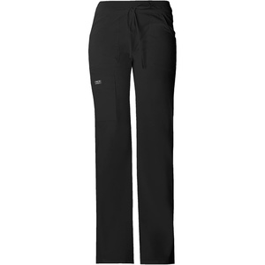 image:imageCherokee Women Scrubs Pants Low Rise Flare Leg Bottoms Adjustable Drawstring with 6 Pockets  24001Black