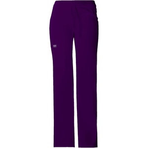 image:imageCherokee Women Scrubs Pants Low Rise Flare Leg Bottoms Adjustable Drawstring with 6 Pockets  24001Eggplant