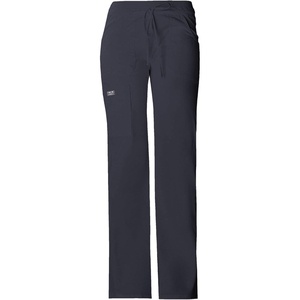 image:imageCherokee Women Scrubs Pants Low Rise Flare Leg Bottoms Adjustable Drawstring with 6 Pockets  24001Pewter