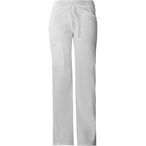image:imageCherokee Women Scrubs Pants Low Rise Flare Leg Bottoms Adjustable Drawstring with 6 Pockets  24001White